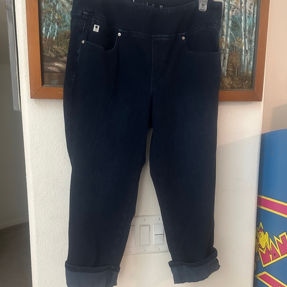 Belle Women's 14P Dark Blue cropped Jeans - Picture 2 of 8